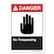 Signmission ANSI Danger, 7" Height, 10" Width, Rigid Plastic, 7" H, 10" W, Landscape, No Trespassing OS-DS-P-710-L-19884 - alternate 1